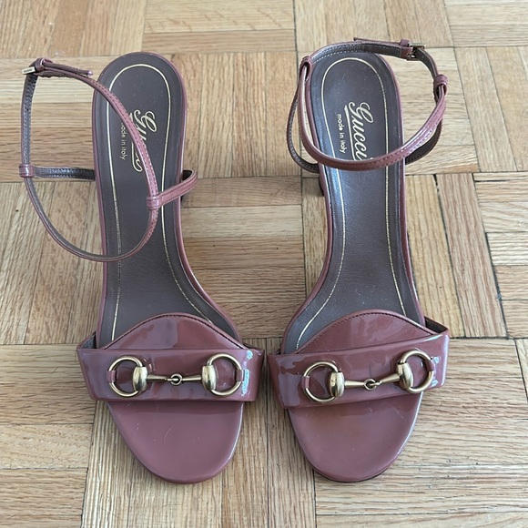 Gucci Brown Patent Heels Sandals - Picture 4 of 10